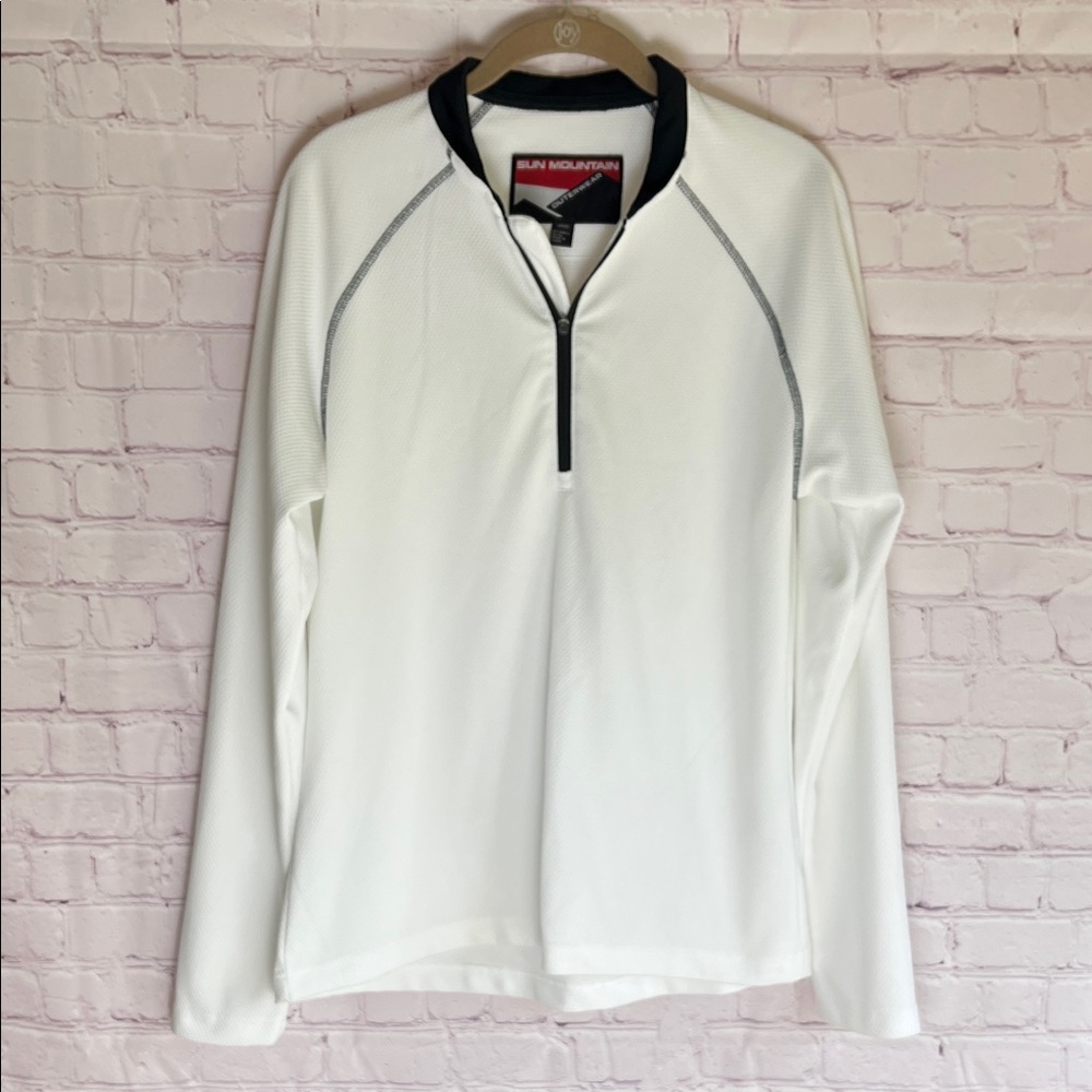 Sun Mountain Women's White Athletic Pullover Sweatshirt‎ Woman’s Size Large